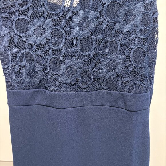 Missguided Mermaid One Shoulder Long Night Blue Dress - Picture 2 of 13